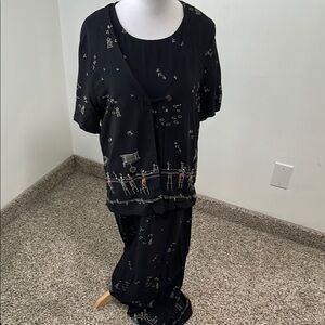 🍏 Vintage David Dart 2 Piece Maxi Dress Set